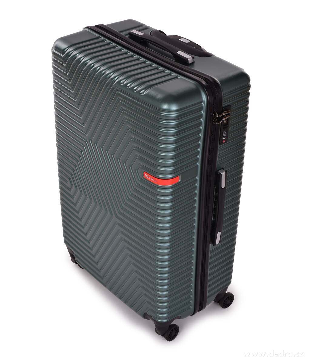 FC TRAVELLER, velký cestovní kufr 76 cm, 4 kolečka 360°, TSA zámek & výsuvná rukojeť, petrolejový