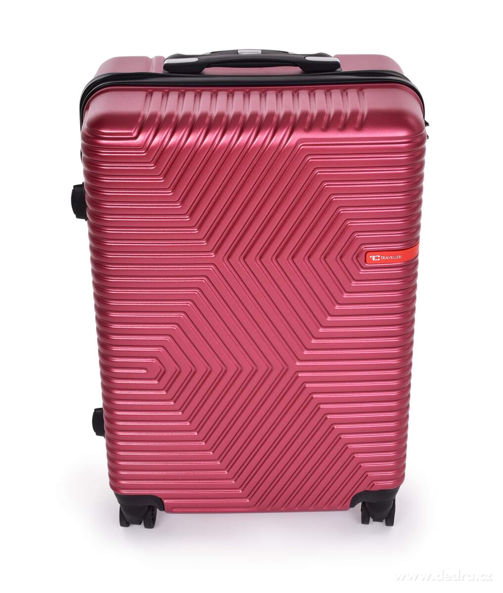 FC TRAVELLER, střední cestovní kufr 66 cm, 4 kolečka 360°, TSA zámek & výsuvná rukojeť, vínový