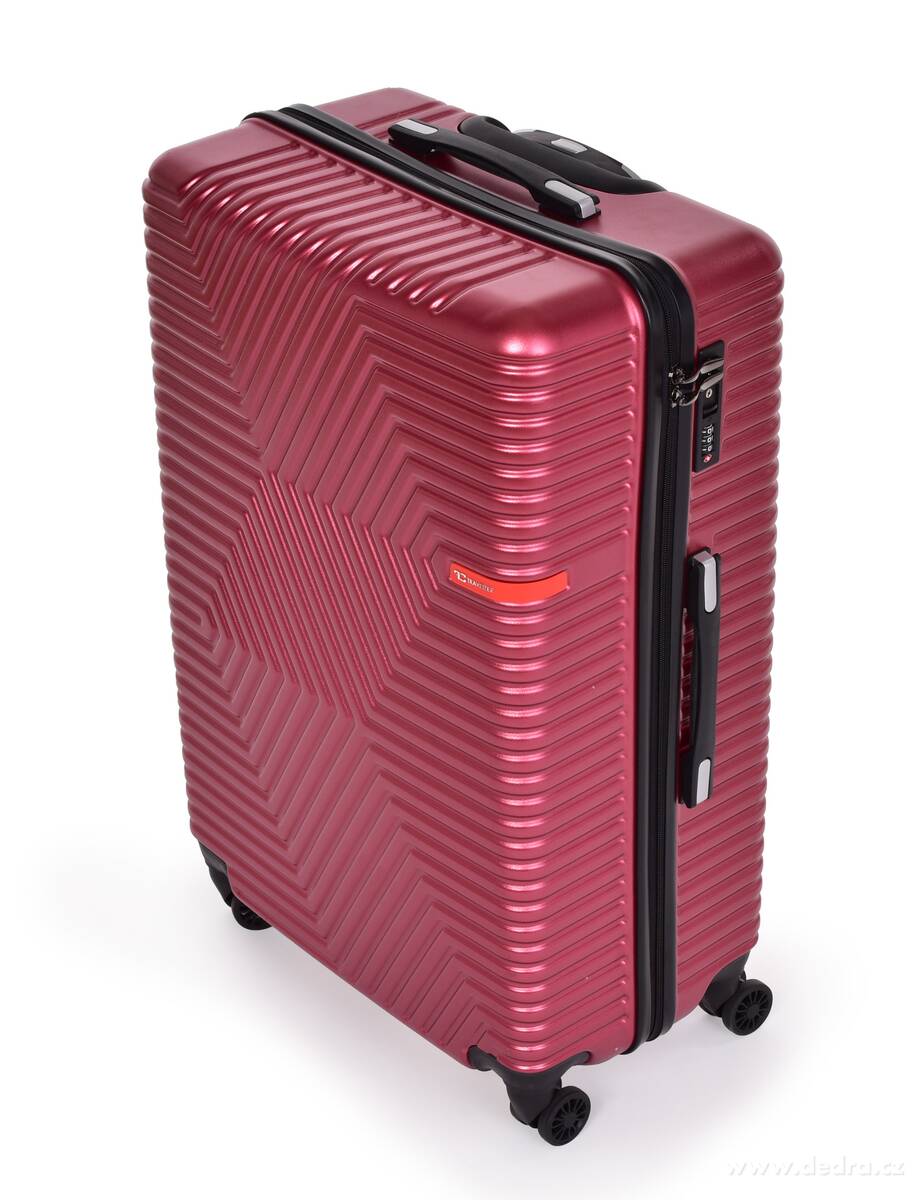 FC TRAVELLER, velký cestovní kufr 76 cm, 4 kolečka 360°, TSA zámek & výsuvná rukojeť, vínový