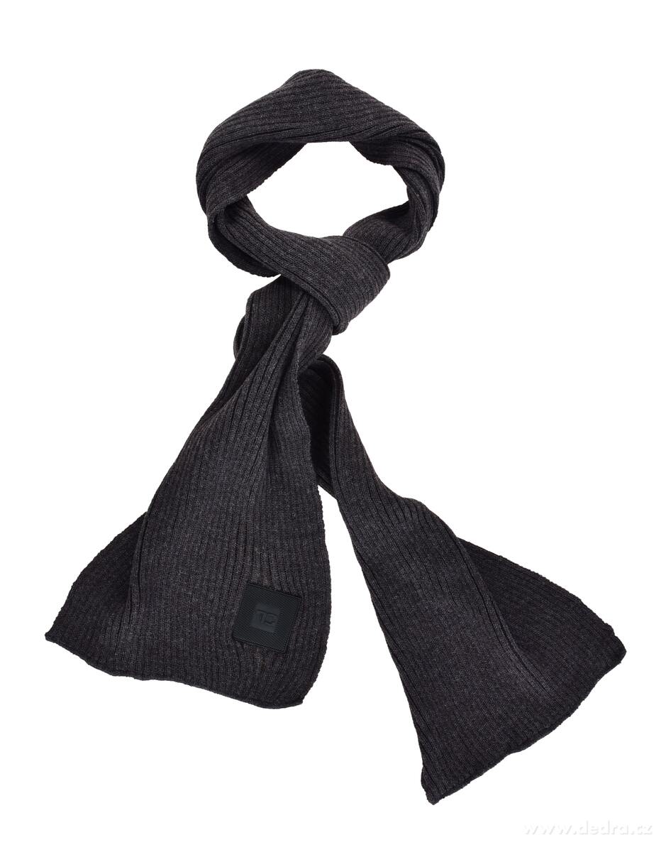 FC BLACK BADGE | antracitov├í ┼żebrovan├í pleten├í ┼í├íla s h┼Öejiv├Żm efektem & logem - obr├ízek 2 | ─îepice, ┼í├íly a rukavice | Grand M├│da