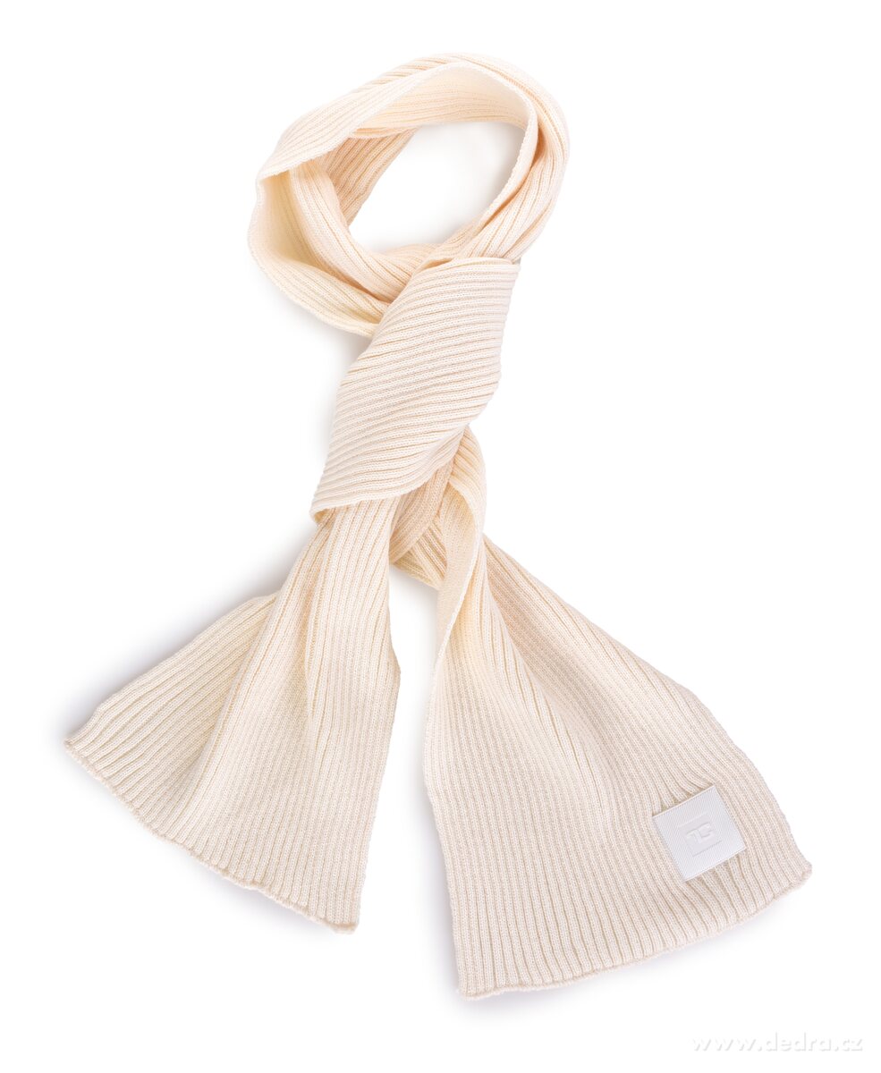 FC WHITE BADGE | smetanov├í ┼żebrovan├í pleten├í ┼í├íla s h┼Öejiv├Żm efektem & logem - obr├ízek 2 | ─îepice, ┼í├íly a rukavice | Grand M├│da