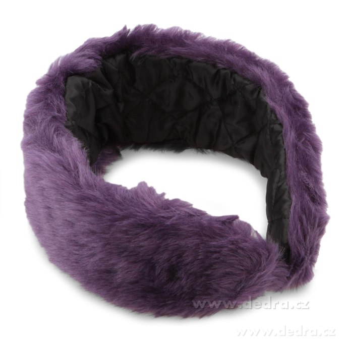 Čelenka z umělé, kožešiny - fialová – náhled 2 | Grand Móda