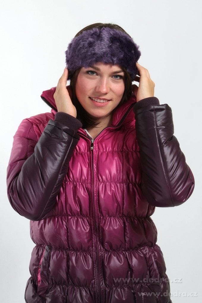 Čelenka z umělé, kožešiny - fialová – náhled 3 | Grand Móda