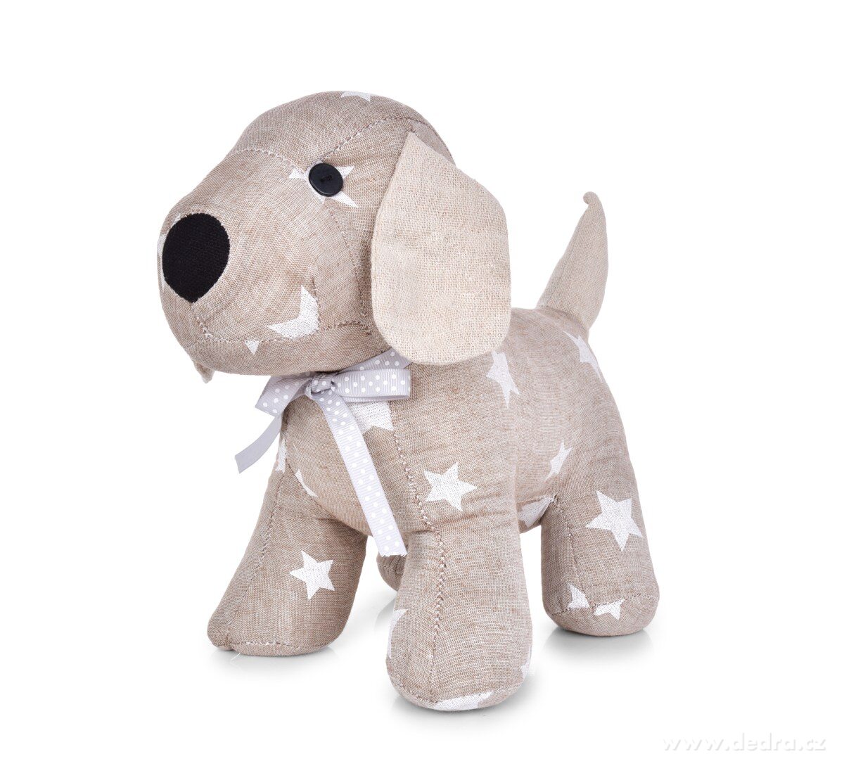 Dveřní textilní zarážka ve tvaru psa s hvězdičkami