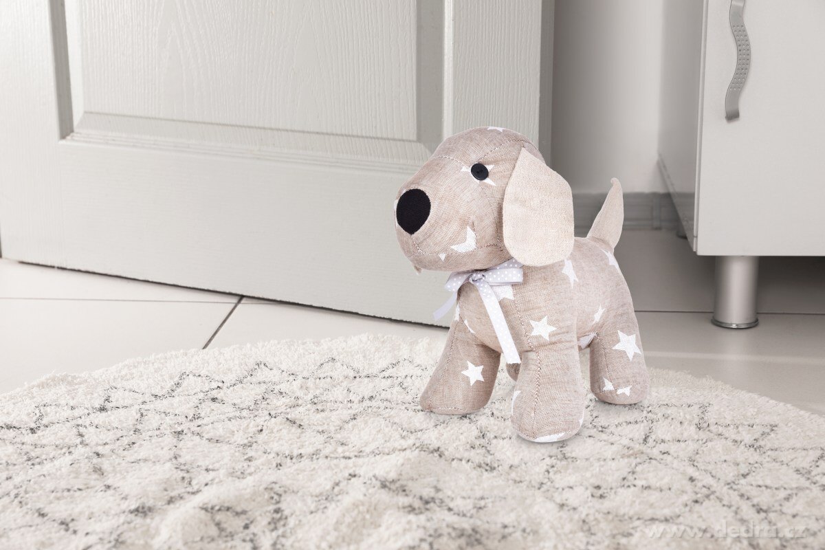 Dveřní textilní zarážka ve tvaru psa s hvězdičkami – náhled 3 | Grand Móda