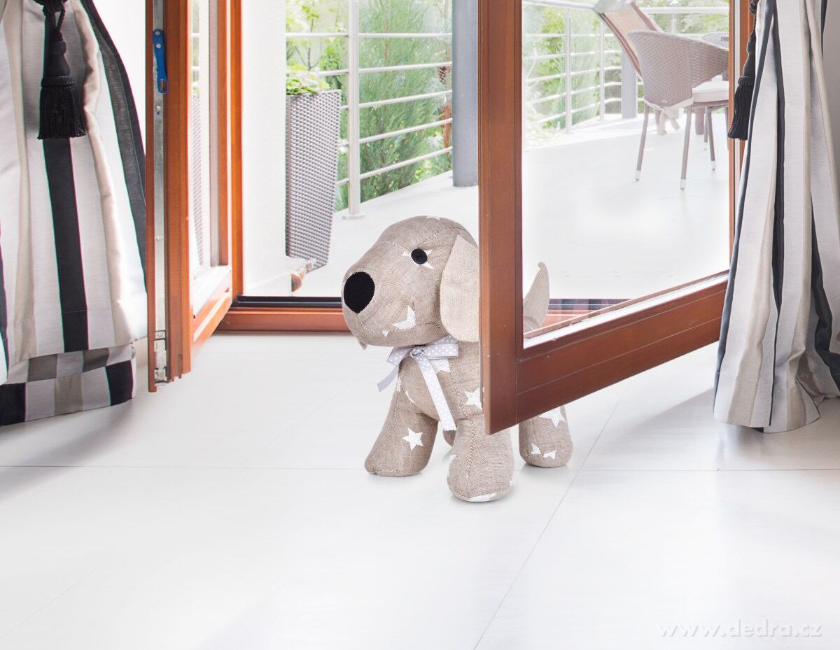 Dveřní textilní zarážka ve tvaru psa s hvězdičkami – náhled 4 | Grand Móda