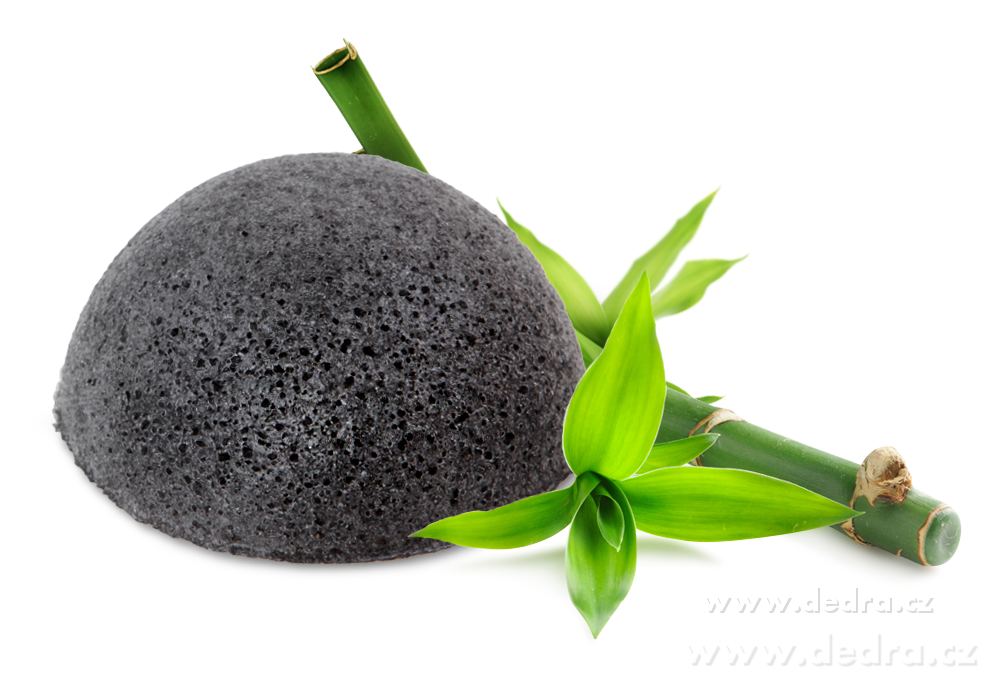 GoEco®, konjaková houbička na mytí pleti, s bambusovým uhlím, pro čistou a svěží pleť | Odličovací pomůcky | Grand Móda
