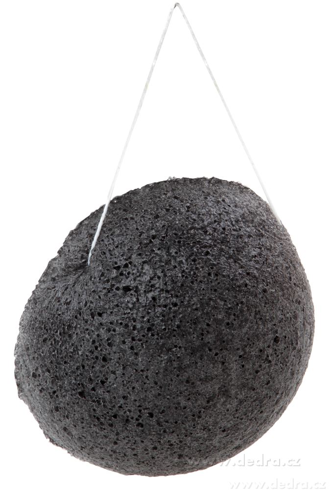 GoEco®, konjaková houbička na mytí pleti, s bambusovým uhlím, pro čistou a svěží pleť – náhled 2 | Grand Móda