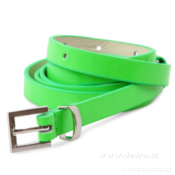 Úzký dámský pásek, neonově zelený