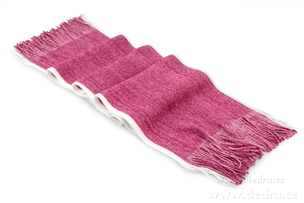 Hebký pletený šál s bílým okrajem – náhled 4 | Grand Móda