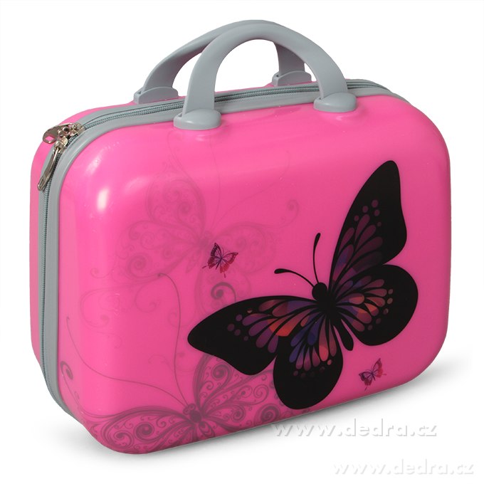 Kufr příruční větší, PINK BUTTERFLY | Malé a kabinové kufry | Grand Móda