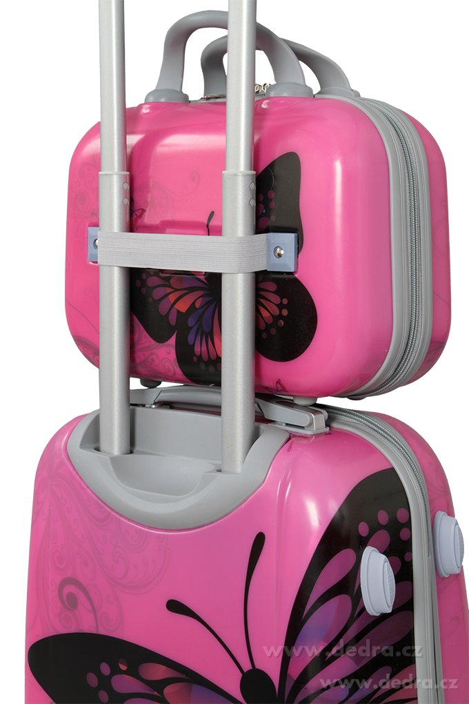 Kufr příruční větší, PINK BUTTERFLY – náhled 5 | Grand Móda