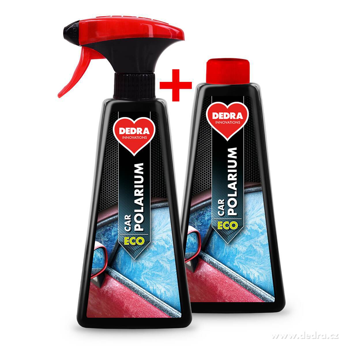 SADA 1+1, POLARIUM, Ekologický rozmrazovač skel, účinkuje okamžitě & bez škrábání, 2× 500 ml