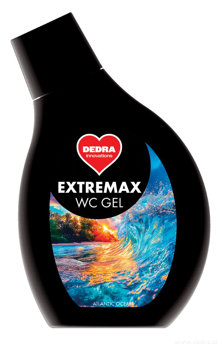 EXTREMAX, extra hustý čisticí gel na WC, bidety & pisoáry, silný účinek & vůně ATLANTIC OCEAN, 500 ml