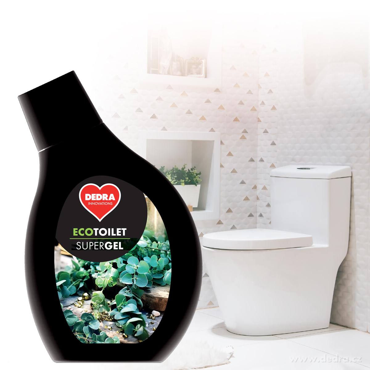SUPERGEL WC, hustý gel na WC, bidety & pisoáry, vůně EUCALYPTUS, ECOTOILET, 500 ml – náhled 2 | Grand Móda