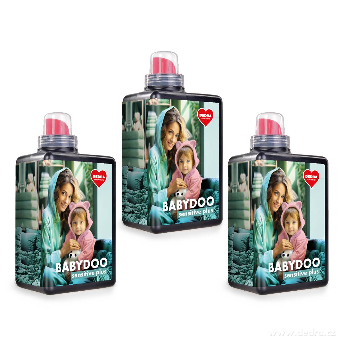 3× BABYDOO, Šetrný prací gel pro miminka & citlivou pokožku, dětské prádlo, 84 praní